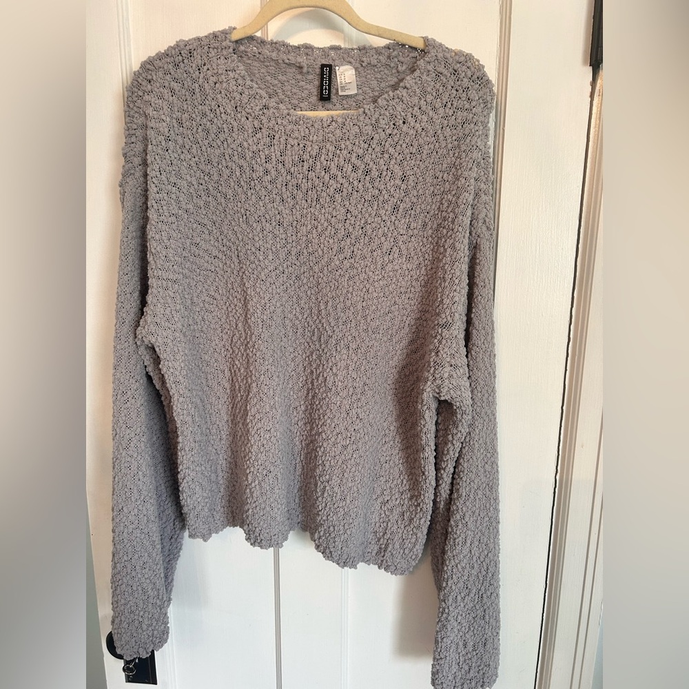 H&M Textured Crew Neck Sweater